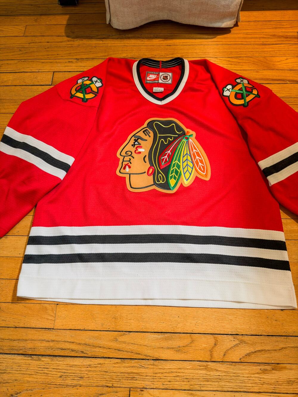 Nike Chicago Blackhawks Hockey Jersey Red Home NHL Sewn Logos Adult XL 52